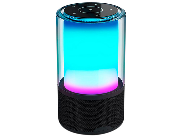 Bocina inalámbrica Acteck Glee Pure AP70, Bluetooth, Iluminación LED, Subwoofer, Color Negro.