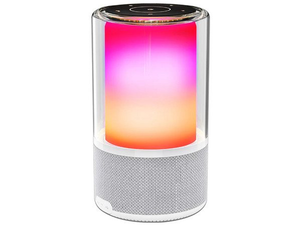 Bocina inalámbrica Acteck Glee Pure AP70, Bluetooth, Iluminación LED, Subwoofer, Color Blanco.