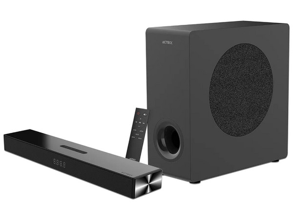 Barra de Sonido Acteck Thin BS600, 60W, 2.1, USB, Bluetooth, HDMI, Color Negro.