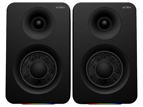 Bocinas Tipo Estudio, Dynamic Exact R, BS700, Bluetooth 5.3, RCA, HDMI, USB 2.0, 3.5 mm, Tipo-C, Sonido Estéreo 2.0, 50 W, RGB, Elite Negro.