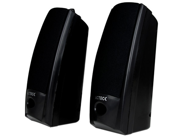 Bocinas Acteck Multimedia AX-2500 de 300 Watts PMPO, Color Negro.