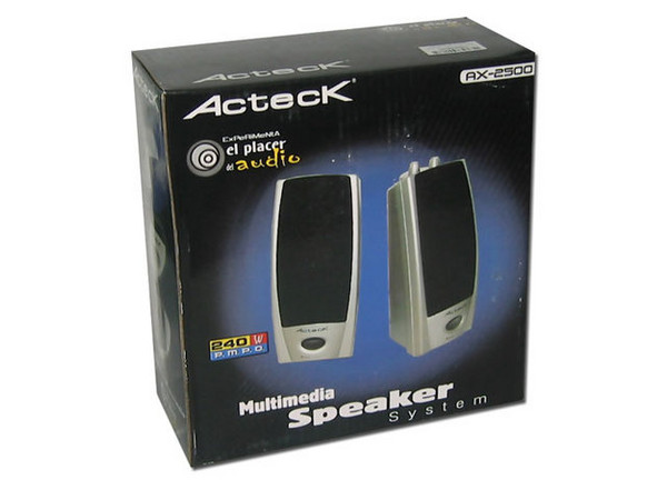 Bocinas Acteck Multimedia AX-2500 de 240 Watts PMPO. Color Plateadas