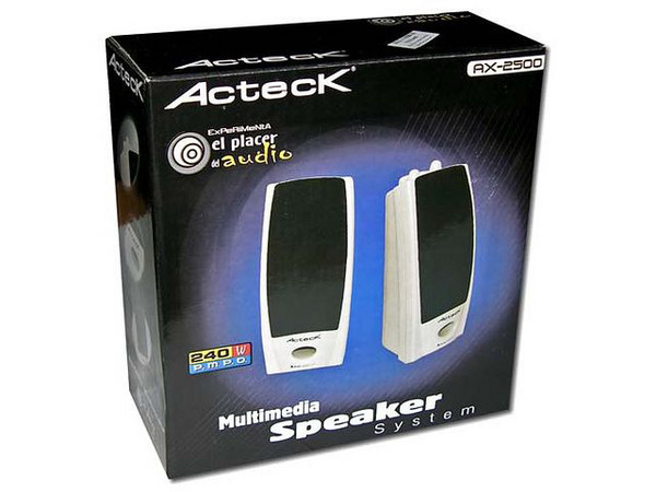 Bocinas Acteck Multimedia AX-2500 de 240 Watts PMPO. Color Blancas