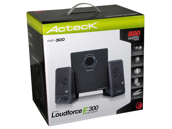 Bocinas Acteck Loudforce F300 con SubWoofer, Color Negro
