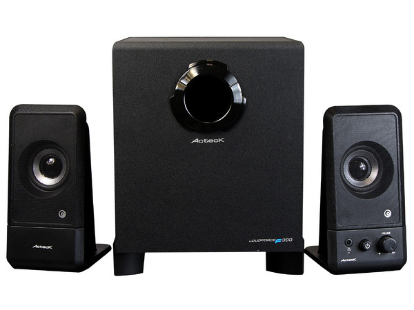 Bocinas Acteck Loudforce F300 con SubWoofer, Color Negro