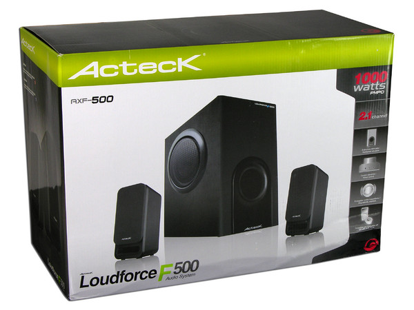 Bocinas Acteck Loudforce F-500 con SubWoofer, Color Negro