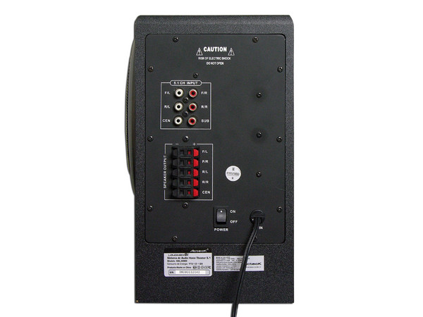 Bocinas Acteck Loudmax 6i 5.1 con Control Remoto Inalámbrico, Color Negro