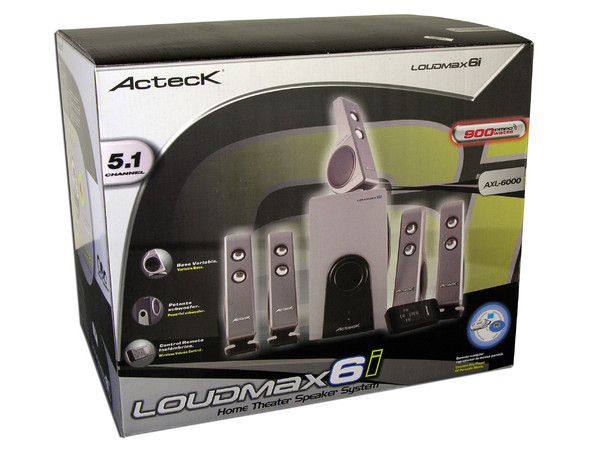 Bocinas Acteck Loudmax 6i 5.1 con Control Remoto Inalámbrico, Color Negro