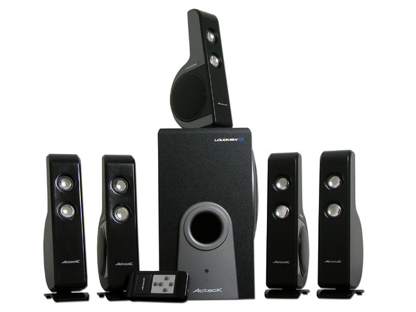 Bocinas Acteck Loudmax 6i 5.1 con Control Remoto Inalámbrico, Color Negro