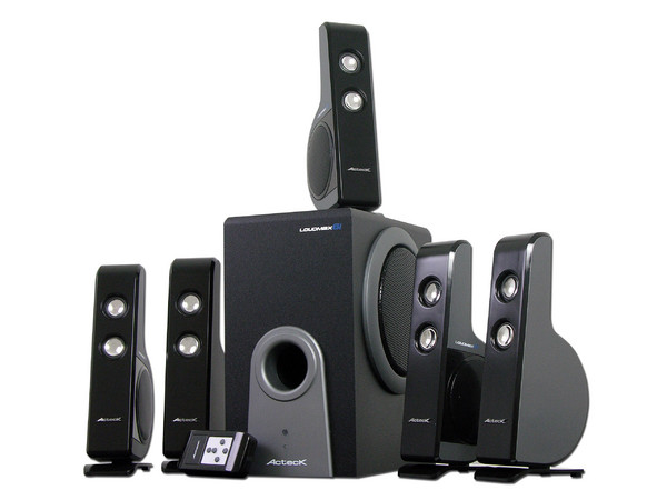 Bocinas Acteck Loudmax 6i 5.1 con Control Remoto Inalámbrico, Color Negro