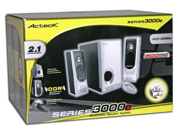 Bocinas Acteck AXS-3500E con SubWoofer, Color Plateado/Negro