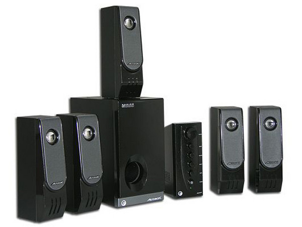 Bocinas Acteck AXS-5500e con SubWoofer, 5.1, Color Negro
