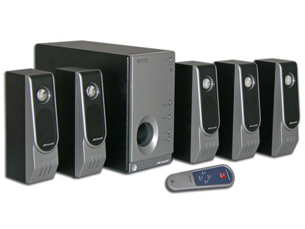 Bocinas Acteck AXS-5700e 5.1 con Control Remoto Inalámbrico, Color Plateado/Negro