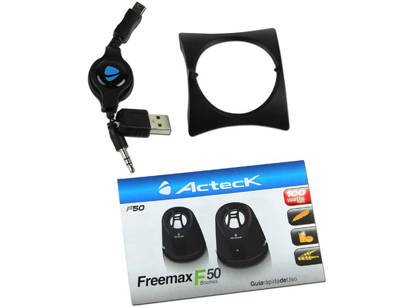 Bocinas Acteck Freemax F50 de 100 Watts PMPO, USB, Color Negro.