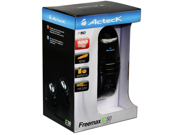 Bocinas Acteck Freemax F50 de 100 Watts PMPO, USB, Color Negro.