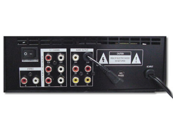 Sistema de Bocinas ALASKA AK-DHT600, Subwoofer , 5 bocinas satélite compactas, 55 Watts RMS total, sonido Surround Sound 5.1, control remoto