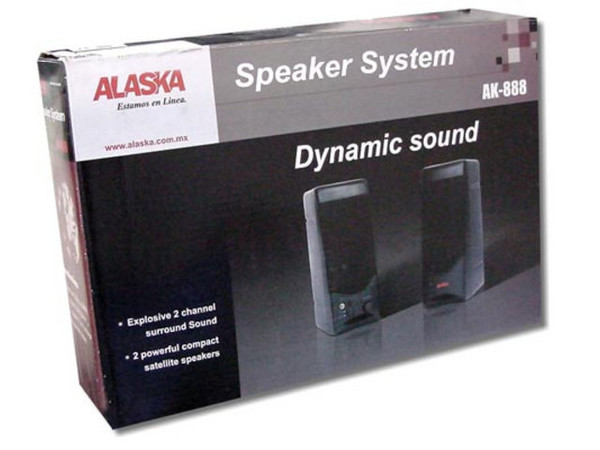 Bocinas Stereo Alaska 3W RMS, color negro