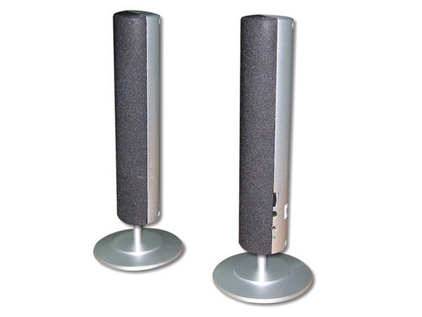 Bocinas Alaska de 6 Watts, Diseño Compacto, Color Plateado con Gris.