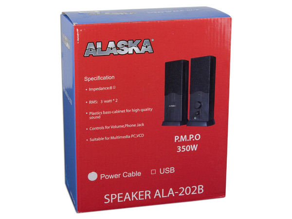 Bocinas Alaska 350W P.M.P.O, color Negras.