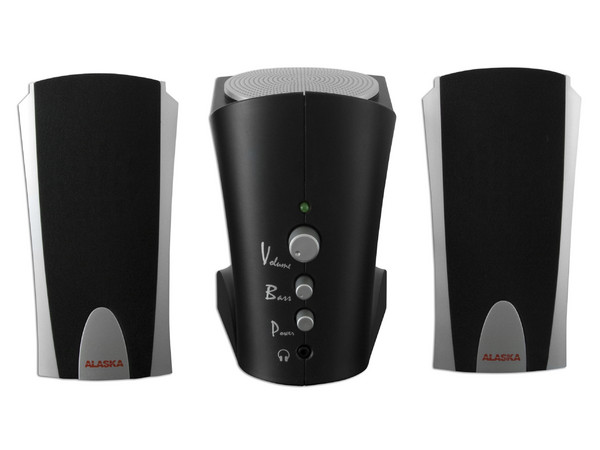 Bocinas Alaska 1,200 Watts P.M.P.O con SubWoofer, color Negras. 