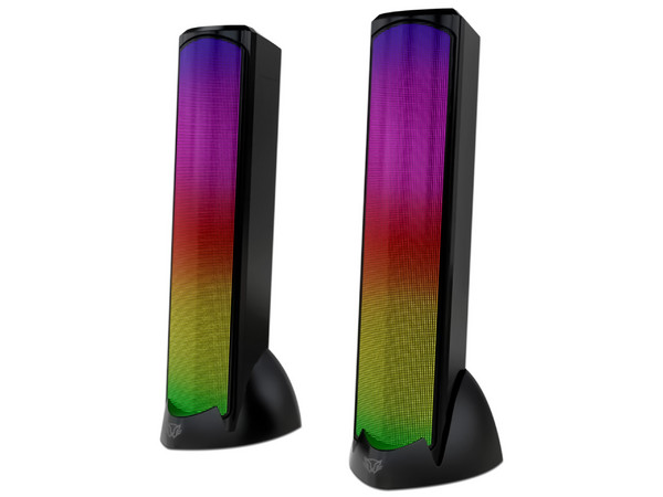 Bocina inalámbrica Gamer Balam Rush GLIMM TOWER BG575, LED, Bluetooth, Color Negro.