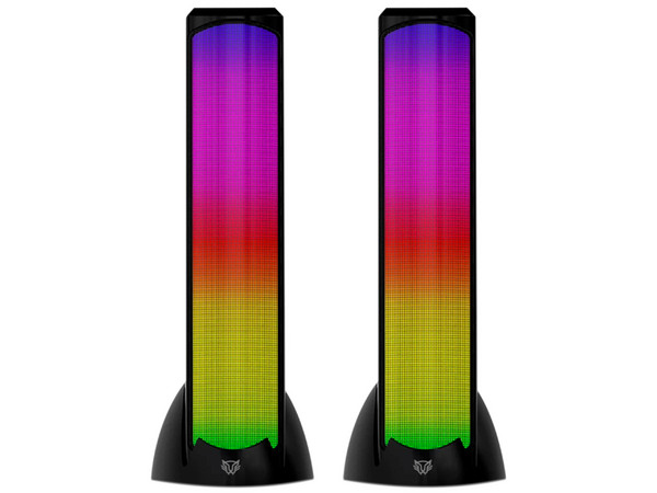 Bocina inalámbrica Gamer Balam Rush GLIMM TOWER BG575, LED, Bluetooth, Color Negro.