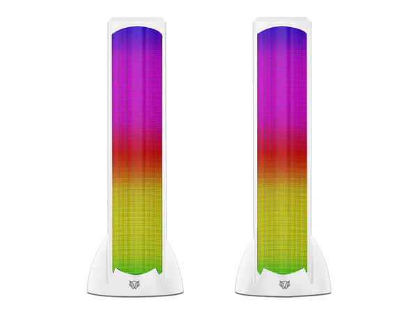 Bocina Gamer BALAM RUSH GLIMM TOWER BG575, Iluminación LED, Bluetooth, 3.5, Estéreo, Color Blanco.