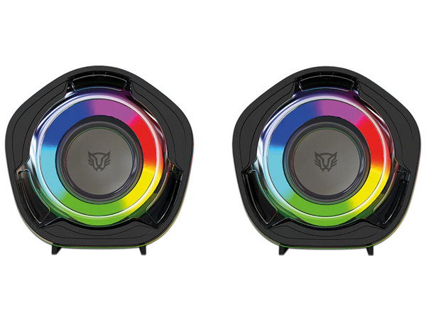 Bocinas Balam Rush Glimm Penta BG545, Bluetooth 5.0, USB, 2.0 Canales, 6W RMS, Iluminación RGB, Color Negro.