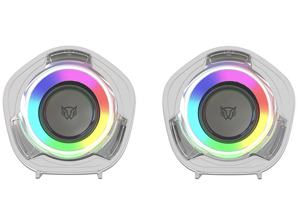 Bocinas Balam Rush Glimm Penta BG545, Bluetooth, USB Tipo A, Iluminación RGB, Color Blanco.