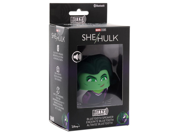 Bocina Inalámbrica Portátil Bitty Boomers BITTYSHEHULK, Bluetooth. Edición She Hulk Marvel.

