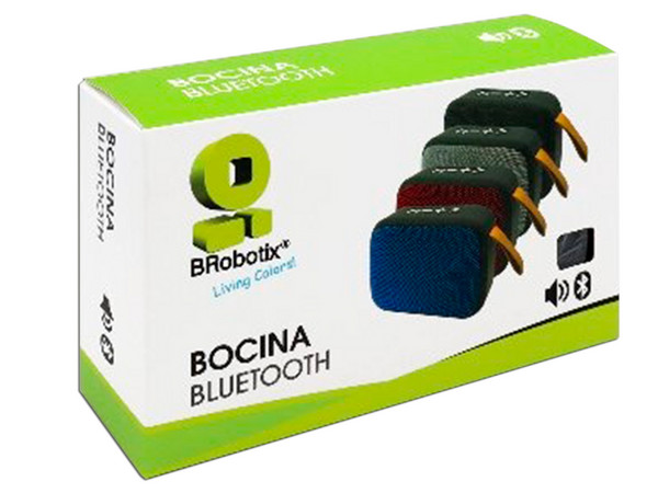 Bocina inalámbrica recargable BRobotix 136445, 3W, Bluetooth, Radio FM, Ranura MicroSD, USB. Color Azul.