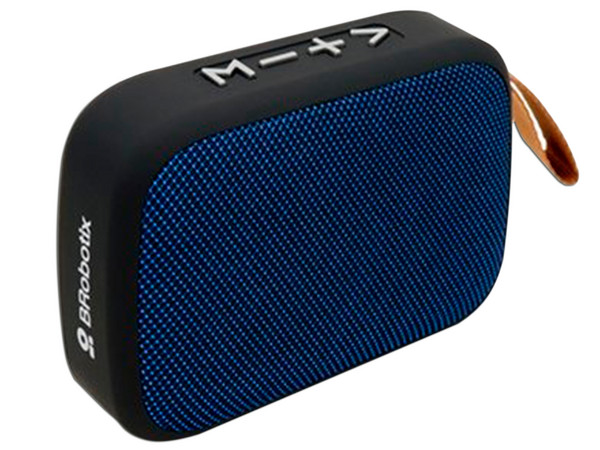 Bocina inalámbrica recargable BRobotix 136445, 3W, Bluetooth, Radio FM, Ranura MicroSD, USB. Color Azul.
