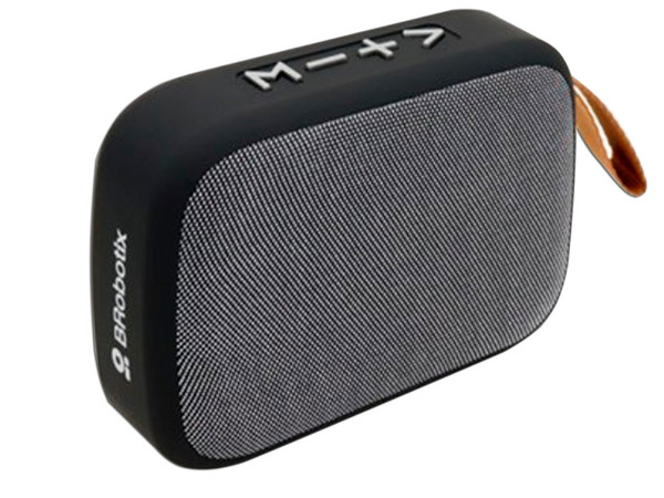 Bocina inalámbrica recargable BRobotix 136469, 3W, Bluetooth, Radio FM, Ranura MicroSD, USB. Color Gris.