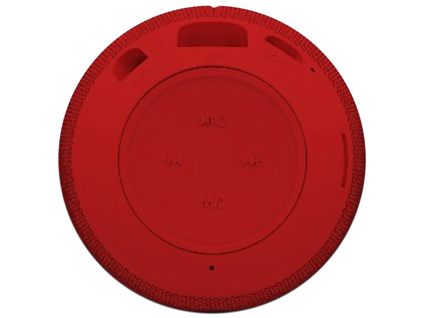 Bocina Portátil Brobotix 263816 Inalámbrica, Bluetooth, Radio FM, 1 puerto USB, Micro SD. Color Rojo.