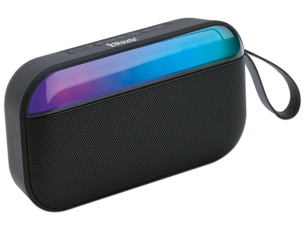 Bocina Portátil Brobotix, RGB, Bluetooth, 2.0, 3W RMS, Color Negro.