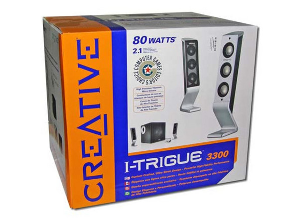 Bocinas Creative I-Trigue 3300, SubWoofer y 2 Satellites Titanio de 80 WATTS.