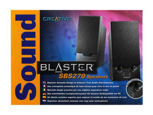 Bocinas Creative SBS270, 10 Watts RMS, con control de tonos y entrada para micrófono y audífonos