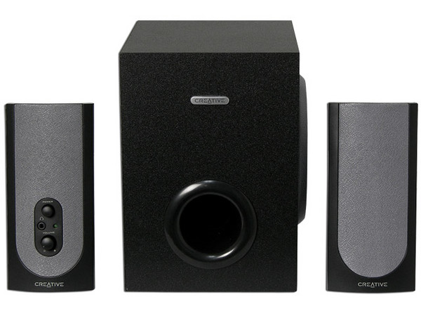 Bocinas Creative 2.1 SBS380, 12 Watts RMS, Subwoofer de madera.