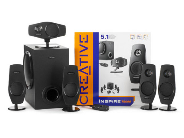 Bocinas Creative Inspire T6060 5.1, RMS total de 72 Watts.