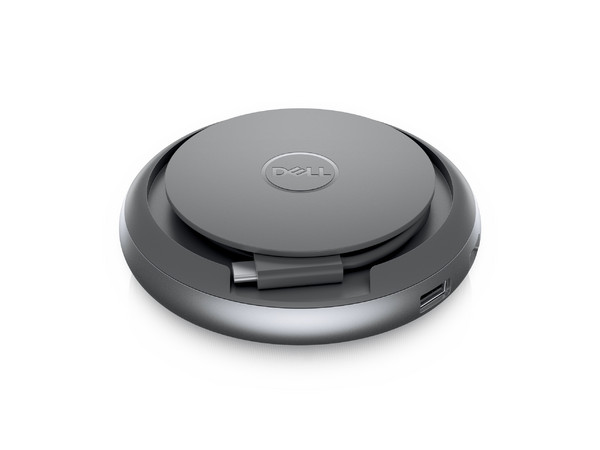 Altavoz DELL MH3021P con Adaptador Multipuerto, Sonido Estéreo, Conectividad USB-C, Ideal para Oficina o Conferencias.