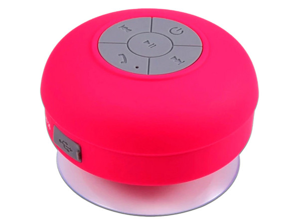 Bocina portátil recargable Waterproof Frequenz 7MT74, Bluetooth. Color Rojo.