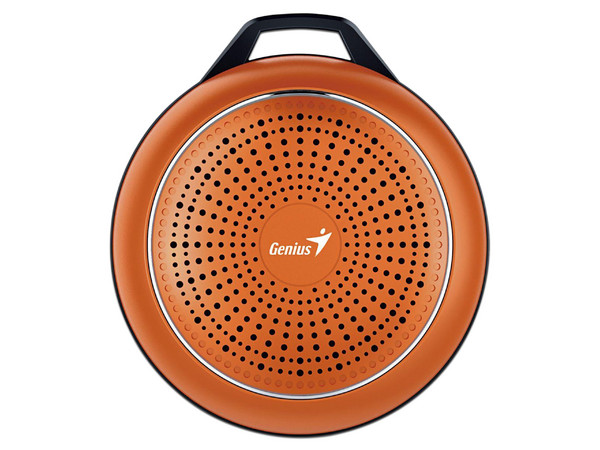 Bocina portátil recargable Genius SP-906BT PLUS M2, Bluetooth, 3.5 mm, micrófono. Color Naranja Metálico.