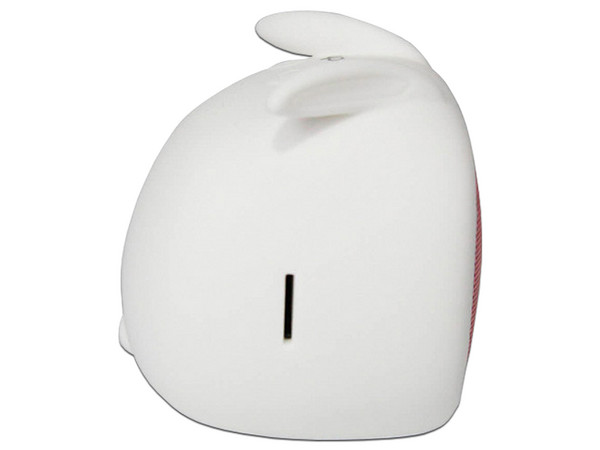 Mini Bocina portátil recargable Getttech GAR-31510, Bluetooth, color blanco/rosa, diseño de conejo.