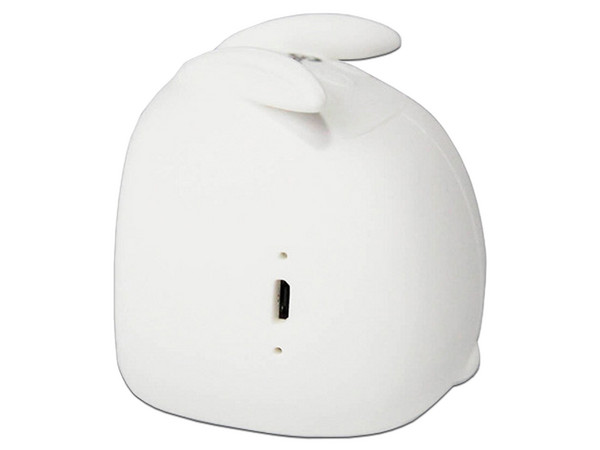 Mini Bocina portátil recargable Getttech GAR-31510, Bluetooth, color blanco/rosa, diseño de conejo.