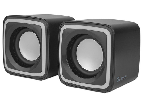 Bocinas portables multimedia Getttech GUS-ESRWR-01 de 6Wx2, interfaz 3.5.