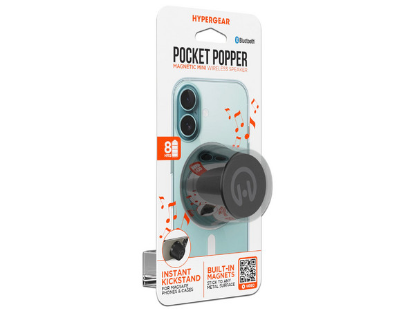 Bocina Magnética HyperGear Mini 16127, Bluetooth 5.4, USB Tipo C, Color Negro.