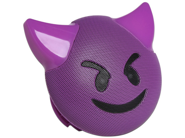 Bocina inalámbrica Jamoji Devil Trouble HX-PEM05-EU, con batería recargable, hasta 6 horas de uso, Bluetooth, 3.5mm. Color Morado.