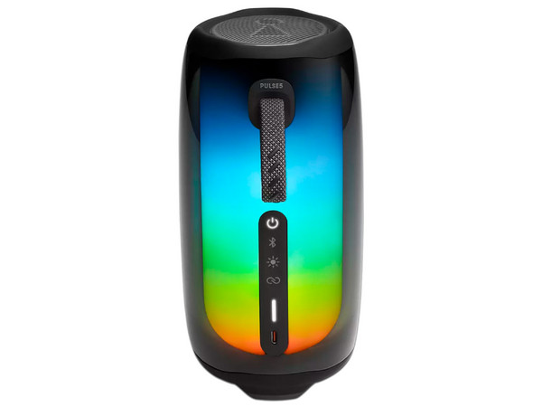 Altavoz portátil JBL Pulse 5, Bluetooth, Resistente al agua, Juego de luces, Color Negro.