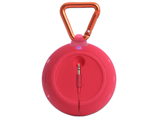 Bocina portátil JBL CLIP 2, recargable, resistente al agua, Bluetooth, 3.5mm. Color Rojo.
