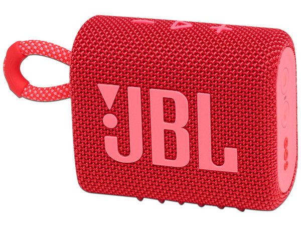 Bocina Portátil JBL Go 3, Bluetooth 5.1, Resistente al agua, IP67. Color Rojo.